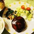 アミ☆クマ's cooksnap of when they made 絶品チーズインハンバーグ.