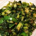 yaMac11's cooksnap of when they made 大根葉と甘唐辛子のおかか炒め.