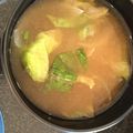 ルナＰボール's cooksnap of when they made 春色～レタス新玉味噌汁.