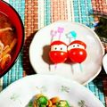 SP♪'s cooksnap of when they made ミニトマトとチーズで簡単キャラ弁おかず♪.