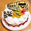 きゃん♡ママ's cooksnap of when they made 2歳の誕生日♬ 新幹線はやぶさのケーキ♡.