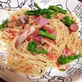 ぽんちゅみんっ♪'s cooksnap of when they made 簡単♪ 菜の花と桜海老のパスタ 10分.
