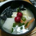 み〜たむ's cooksnap of when they made 炒め野菜と豆腐の梅干し焼き海苔のせ味噌汁.