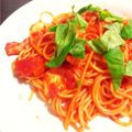 chosho's cooksnap of when they made トマトソースとモッツァレラのパスタ♪.