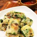 アトクロマリアン's cooksnap of when they made ナイスコラボ！！小松菜とチーズのチヂミ☆.
