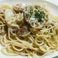 くろごま1228's cooksnap of when they made 蓮根と海老とベーコンのクリームパスタ.