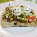 みっくママ's cooksnap of when they made 厚切り長ネギゆで卵金山寺味噌マヨトースト.
