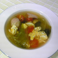 onのおしょくじ's cooksnap of when they made 炒り卵入りトマトとレタスのさっぱりスープ.