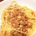 1キュー's cooksnap of when they made 納豆のたまごとじパスタ.