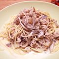 すぅじぃ～'s cooksnap of when they made 鶏そぼろとほうれん草のクリームパスタ.