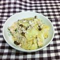 龍青空ママ's cooksnap of when they made ヘルシー♡キャベツと鶏ひき肉の卵とじ.