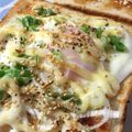 のりこ523's cooksnap of when they made 胡麻葱コチジャン＊目玉焼きトースト.