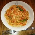 むーみっと's cooksnap of when they made アスパラガスのトマトソーススパゲッティー.