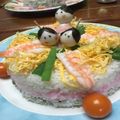 クックUU7DUW☆'s cooksnap of when they made ひな祭りのちらし寿司ケーキ.