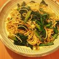 asuuumomo's cooksnap of when they made 小松菜とじゃこのお醤油パスタ.