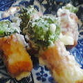 sweetie&honey's cooksnap of when they made 菜の花とちくわの天ぷら.