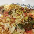 hmaotabiga's cooksnap of when they made ＊お餅とキャベツと豚肉のお好み焼き＊.