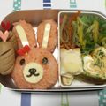 リラシャン's cooksnap of when they made くまさん☆うさぎさん☆デコふり☆キャラ弁.