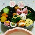 nauminchu＊'s cooksnap of when they made キャラ弁にウズラ卵でリボンちゃん☆．。.