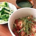 yyuunn's cooksnap of when they made まぐろ漬け丼.