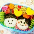 およちゃん☆'s cooksnap of when they made 丸おにぎりで簡単！ひな祭り♡キャラ弁.