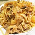 manayoshi's cooksnap of when they made ケチャップが決め手♪豚の生姜焼きパスタ.