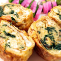 ぺっぺぺ72's cooksnap of when they made ほうれん草と鮭フレークの卵焼き✿.