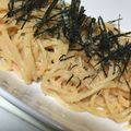 stm0118's cooksnap of when they made 包丁いらずのめんたい和風釜玉パスタ.