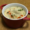 ぽめchan's cooksnap of when they made 100円の餃子で豆乳担々麺風餃子スープだ.