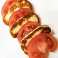 めるめるっちっち's cooksnap of when they made ハルミチーズとトマトの簡単サラダ.