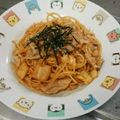 もぐ・ω・くま's cooksnap of when they made パスタをガッツリ中華系に！豚キムパスタ.