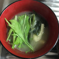 クック1Y5T58☆'s cooksnap of when they made ずぼらさんの水菜の味噌汁。。。.