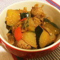 SacMic's cooksnap of when they made 味噌を使った、鶏ひき肉とかぼちゃの煮物.