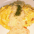 りっちょʕ•̫͡•ʔ's cooksnap of when they made ふわとろ卵のクリームソースオムライス.