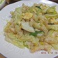 ゆけり３兄弟's cooksnap of when they made 海老と卵とキャベツ炒め.