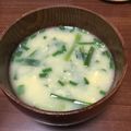 ponchatora's cooksnap of when they made ニラ玉味噌汁♪.