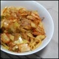 麻's cooksnap of when they made めんつゆｄｅやさしい味のキムチ焼きそば♪.
