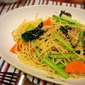クックC5YUVH☆'s cooksnap of when they made 豚ばら肉と小松菜の中華風パスタ.