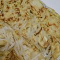 ひとみっくま２３'s cooksnap of when they made 冷蔵庫の残り物で！もやしと揚げのお焼き.