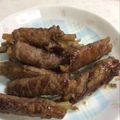 BYU's cooksnap of when they made 牛肉のごぼう巻き.