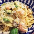 makoxxx's cooksnap of when they made 海老とアボカドのクリームパスタ.