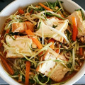 ツインズ♀ママ's cooksnap of when they made 厚揚げと水菜のぽん酢炒め.