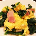 ピニ花's cooksnap of when they made 簡単！ほうれん草、ベーコン、卵の炒め物.