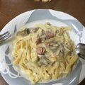 くまねず's cooksnap of when they made 本格濃厚カルボナーラ　.
