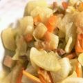 今日もニコッ☆'s cooksnap of when they made 大根とベーコンのガーリック炒め.