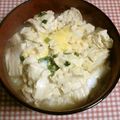 hirokumi93's cooksnap of when they made あつあつとろとろタマゴとうふ丼♪.