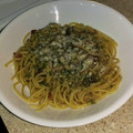 nikkijamie's cooksnap of when they made えのきとベーコンの白だしで和風パスタ.