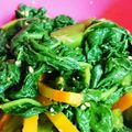 taekkomama's cooksnap of when they made 常備菜⑦カツオ菜と人参の胡麻和え.