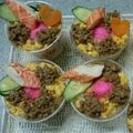HIRIAlove's cooksnap of when they made ひな祭り♡三色そぼろで可愛いカップライス.