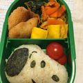 どらあん's cooksnap of when they made スヌーピー 簡単海苔キャラ弁.